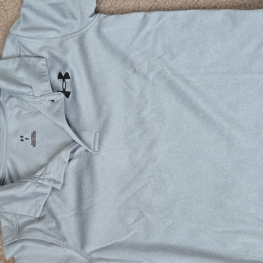 Under Armour Kids Red And Grey  Polo Shirt Size 7 And Xs - Picture 7 of 8